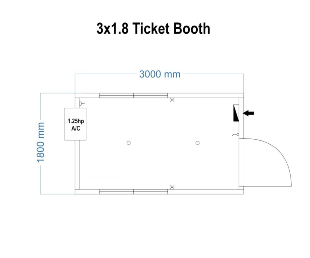 3x1.8 ticket booth